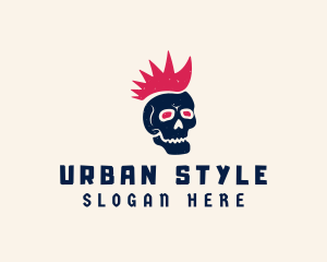 Mohawk Punk Skull Streetwear  logo