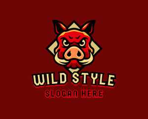 Wild Boar Animal logo design