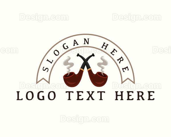 Cigar Smoking Pipe Logo