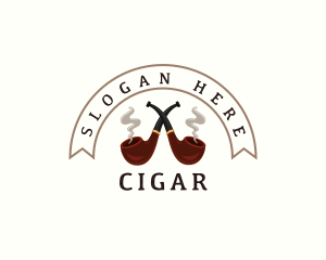 Cigar Smoking Pipe logo design