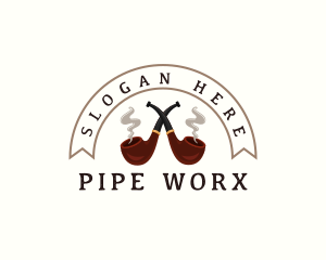 Cigar Smoking Pipe logo design