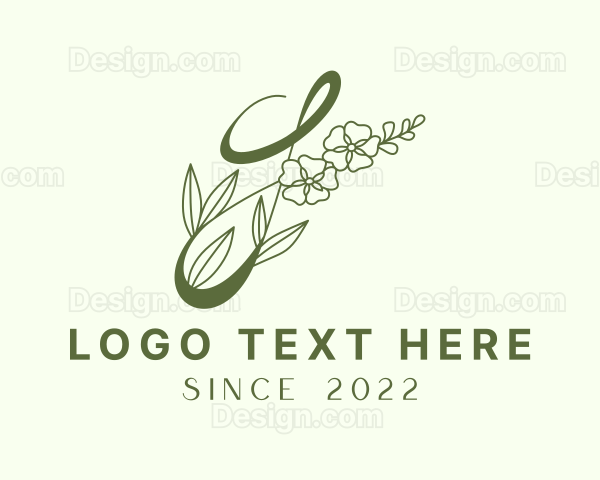 Green Floral Beauty Logo