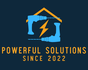 Power Drill Home Repair logo design