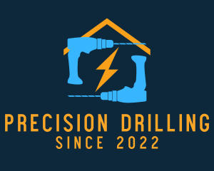 Power Drill Home Repair logo design