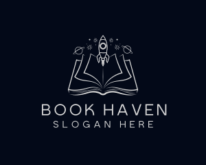 Rocket Galaxy Book logo design