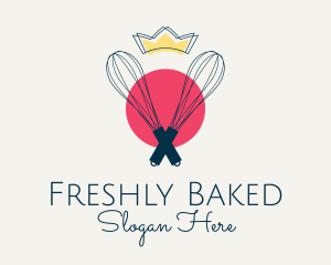 Crown Baking Whisk logo design