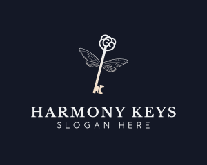 Luxury Key Wings logo design