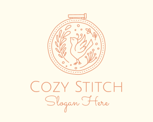 Nature Bird Embroidery logo design