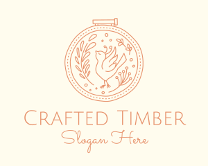 Nature Bird Embroidery logo design