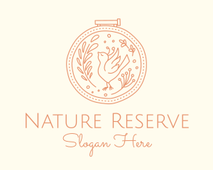 Nature Bird Embroidery logo design