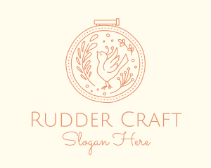 Nature Bird Embroidery logo design