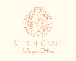 Nature Bird Embroidery logo design