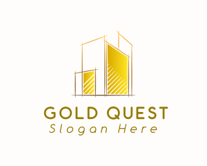 Gold Building Construction logo design