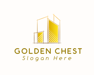 Gold Building Construction logo design