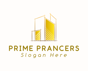 Gold Building Construction logo design