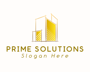 Gold Building Construction logo design