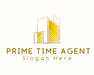 Gold Building Construction logo design