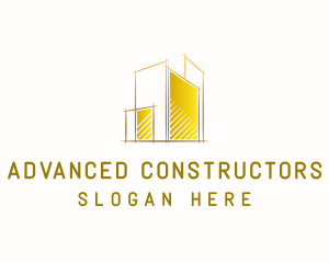 Gold Building Construction logo design