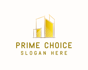 Gold Building Construction logo design