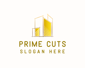 Gold Building Construction logo design