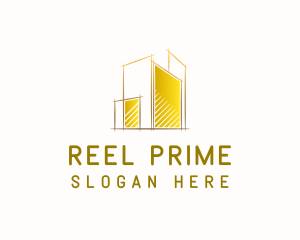 Gold Building Construction logo design