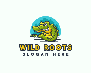 Wild Crocodile Reptile logo design