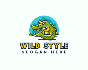 Wild Crocodile Reptile logo design