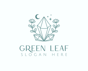 Crystal Moon Flower logo design