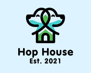 Symmetrical Dog House logo design