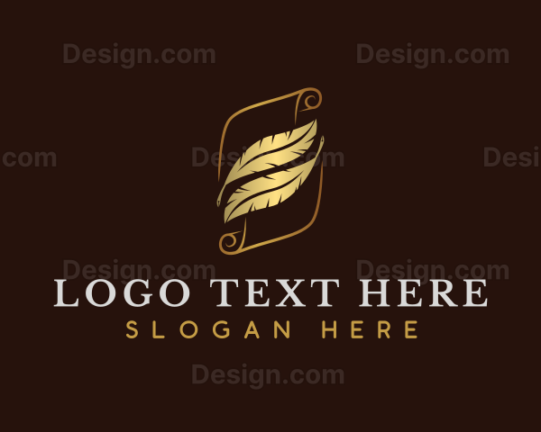 Scroll Quill Feather Logo