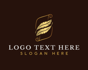 Copywriting - Scroll Quill Feather logo design