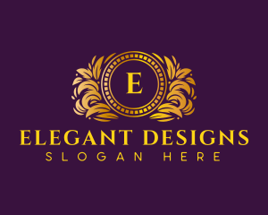 Luxury Ornamental Wreath logo design