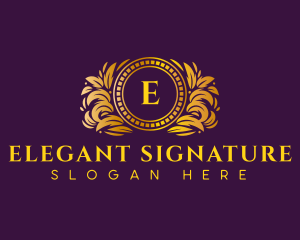 Luxury Ornamental Wreath logo design