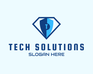 Diamond Tech Shield Security Logo