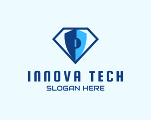 Diamond Tech Shield Security logo design