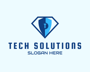 Diamond Tech Shield Security logo design