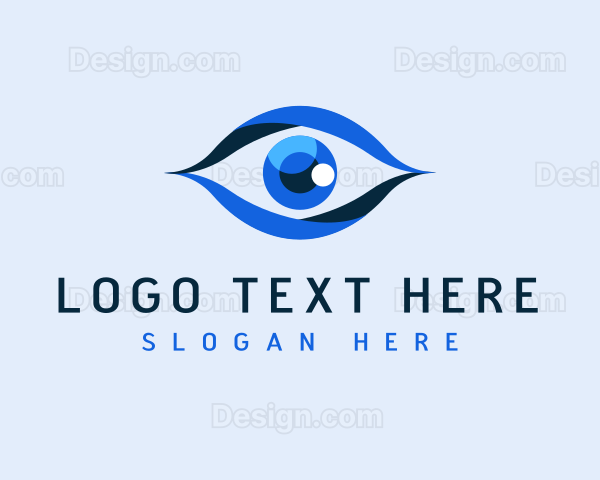 Blue Shiny Eye Lens Logo