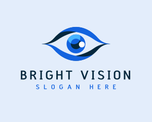 Blue Shiny Eye Lens logo design