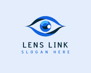 Blue Shiny Eye Lens logo design