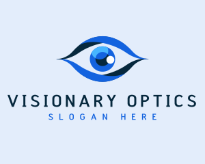 Blue Shiny Eye Lens logo design