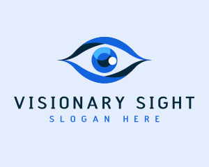 Blue Shiny Eye Lens logo design