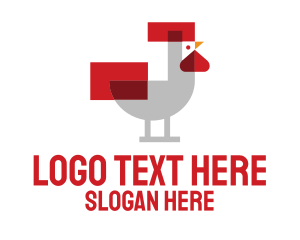 Pixel Rooster Poultry Logo