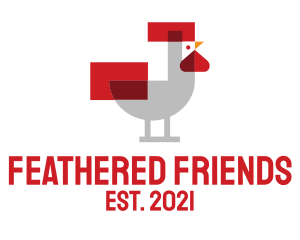 Pixel Rooster Poultry logo design
