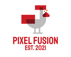 Pixel Rooster Poultry logo design