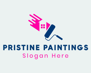 House Paint Roller logo design