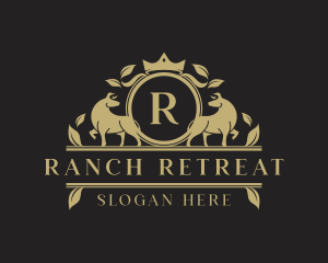 Luxury Fighting Bull Ranch logo design