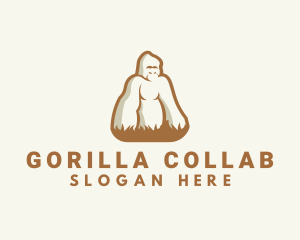 Gorilla Zoo Wildlife logo design