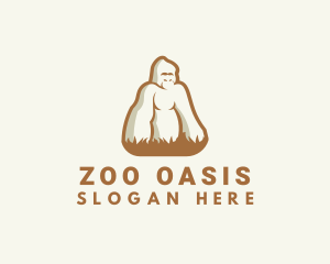 Gorilla Zoo Wildlife logo design