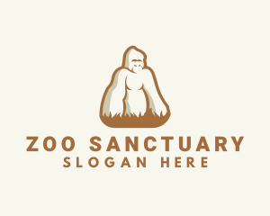 Gorilla Zoo Wildlife logo design