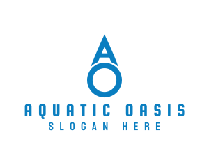 Liquid Droplet Letter AO logo design